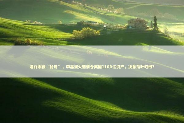 港口刚被“抢走”，李嘉诚火速清仓英国1100亿资产，决意落叶归根？