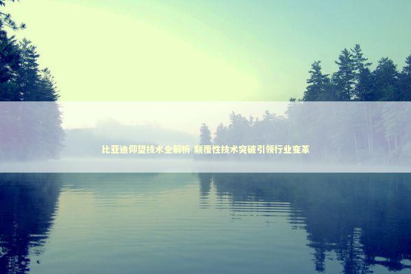 比亚迪仰望技术全解析 颠覆性技术突破引领行业变革
