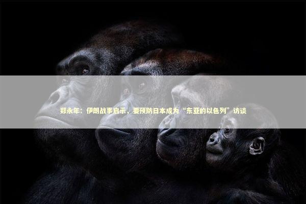 郑永年：伊朗战事启示，要预防日本成为“东亚的以色列”访谈