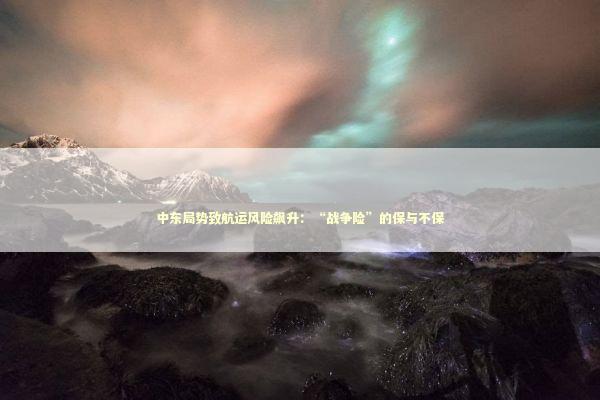 中东局势致航运风险飙升：“战争险”的保与不保